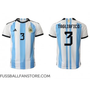 Argentinien Nicolas Tagliafico #3 Replik Heimtrikot WM 2022 Kurzarm